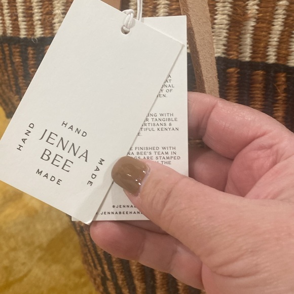 Striped Brown and Tan Tote Bag - Picture 4 of 13